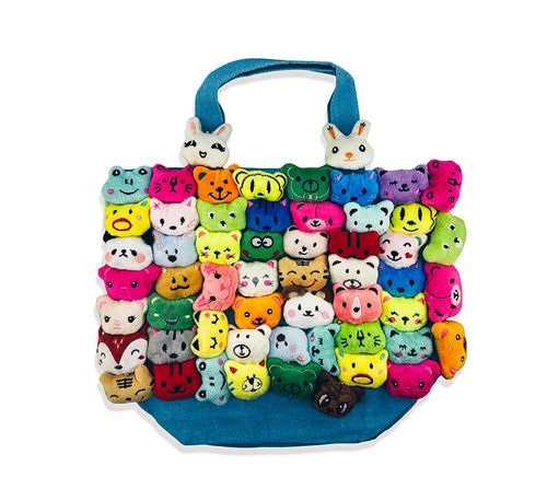 Animal Stuf'It Tote Blue with Phone Pocket
