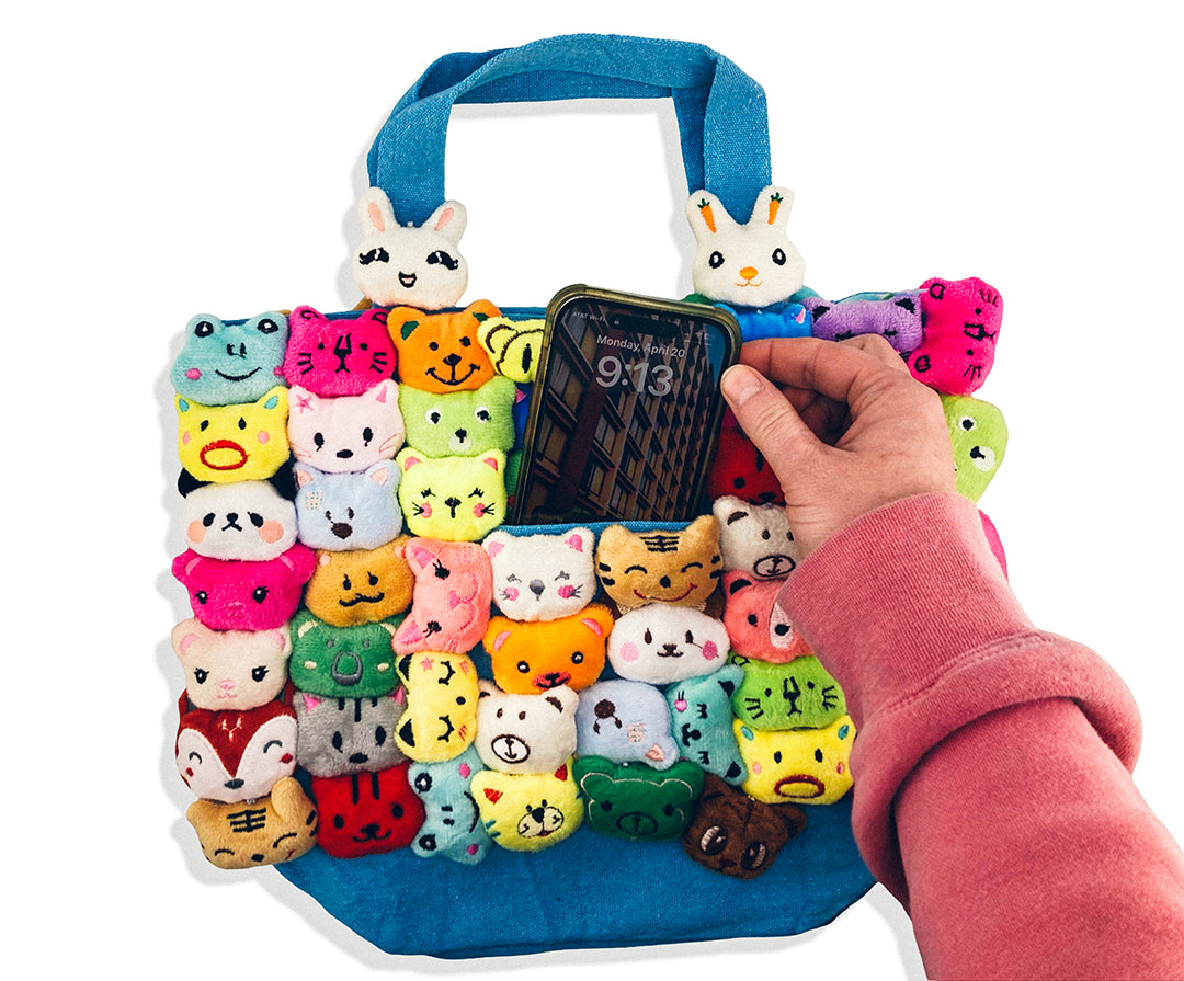 Animal Stuf'It Tote Blue with Phone Pocket