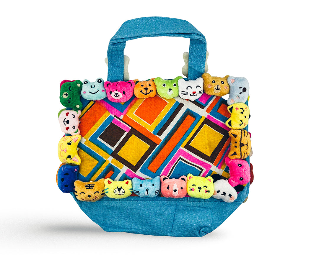 Animal Stuf'It Tote Blue with Phone Pocket