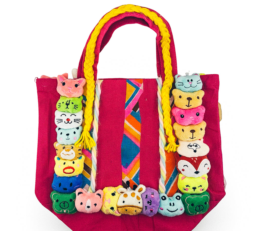 Animal Stuf'It Tote Pink with Phone Pocket