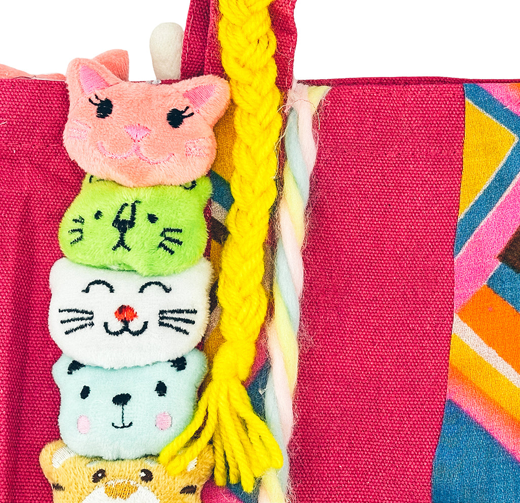 Animal Stuf'It Tote Pink with Phone Pocket