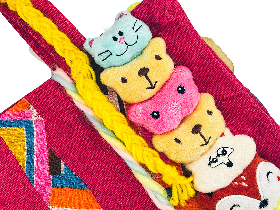 Animal Stuf'It Tote Pink with Phone Pocket