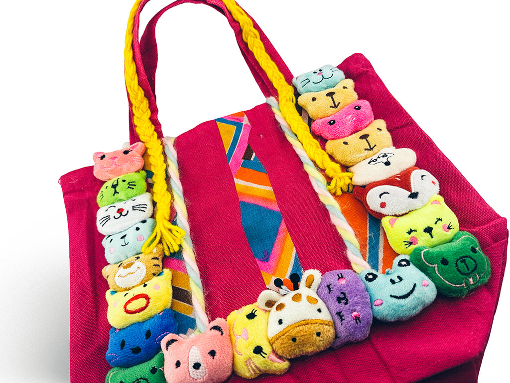 Animal Stuf'It Tote Pink with Phone Pocket