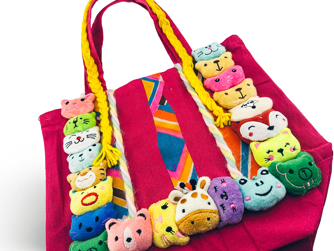 Animal Stuf'It Tote Pink with Phone Pocket