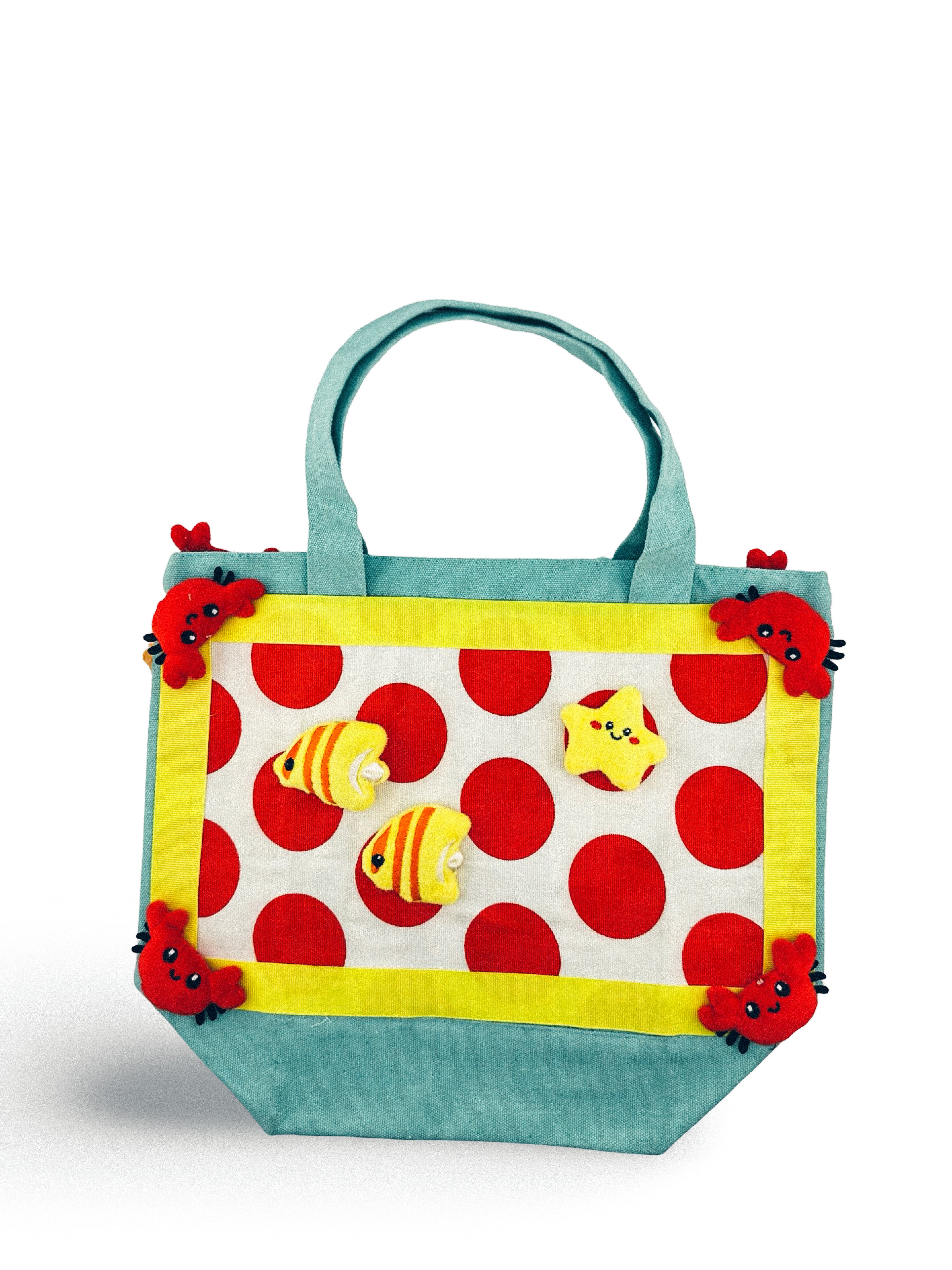 Sea Creature Stuf'It Tote in Blue with Phone Pocket