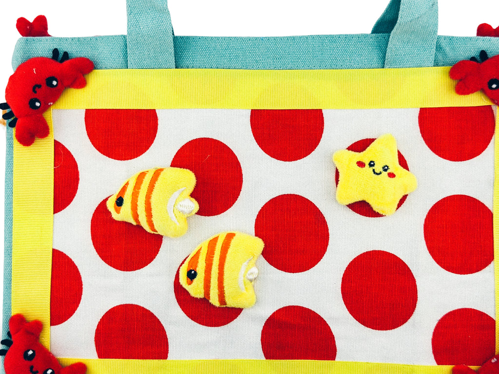 Sea Creature Stuf'It Tote in Blue with Phone Pocket
